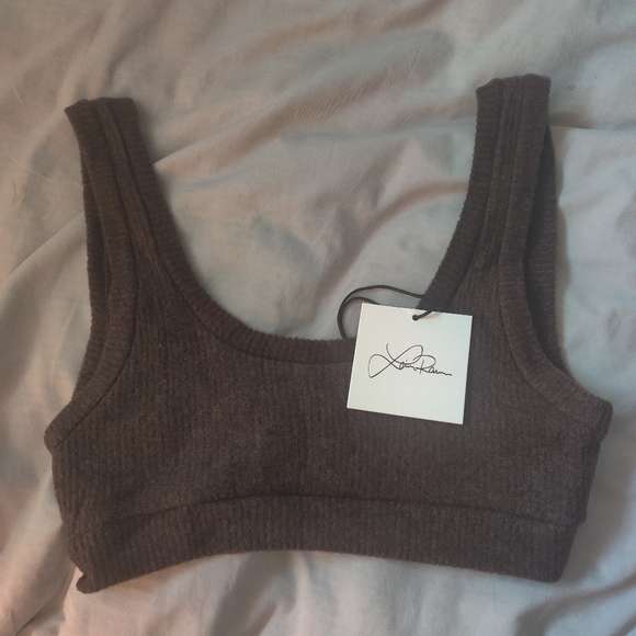 Laina Rauma Fuzzy Rib SET Sports Bra and Thong in Coffee Bean - Picture 4 of 10